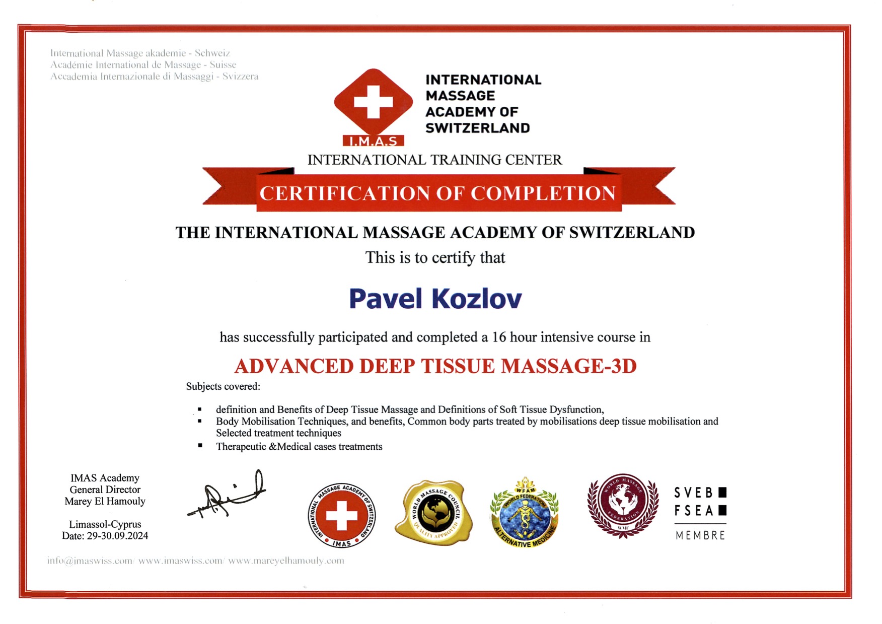 Deep Tissue Advanced - Pavel Kozlov